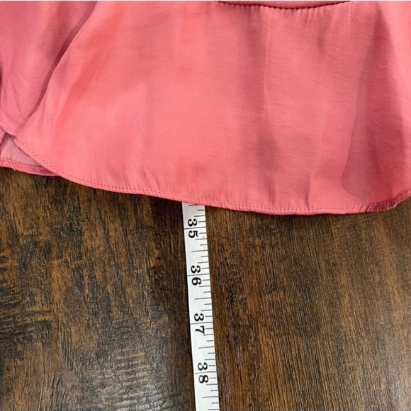 NWT Selfie Leslie pink rose long sleeve open back ruffle dress size Small - Picture 10 of 11